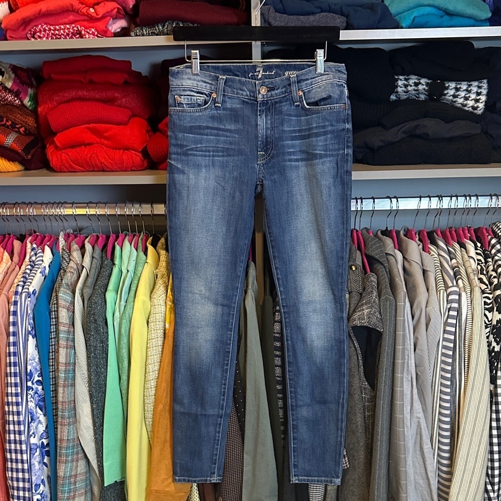 7 For All Mankind Gwenevere blue skinny leg jeans size 27